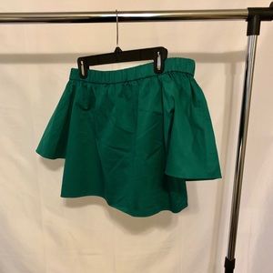 Tibi satin poplin off the shoulder top